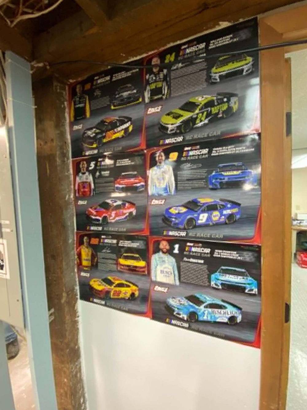 Rental RC cars on the club wall
